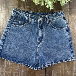 SHEIN High Waisted Acid Wash Denim Shorts Size M